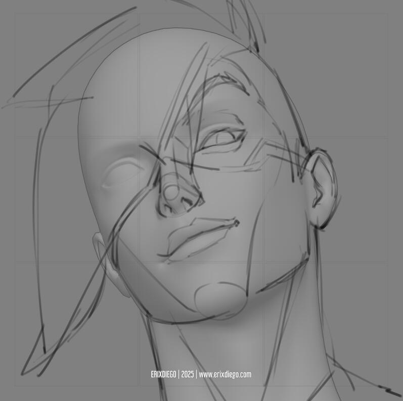 First sketch using a 3D model as base